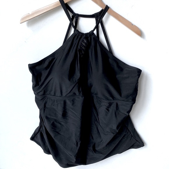 Swimsuits For All Tankini Black TOP ONLY, Size 22 - Picture 1 of 8